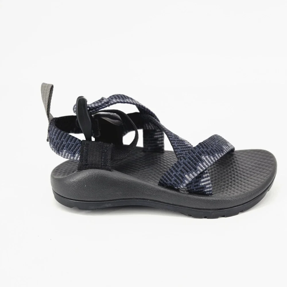 Chaco Z1 Ecotread Kids Youth Sandal Navy Gray Geometric Strap Water Shoe Size 10